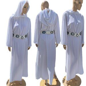 Princess Leia from Star wars Cosplay Costume Dress Robe with Leather Belt